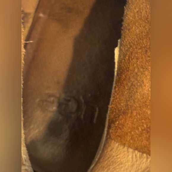 UGG Suede Ankle Boots Tan Brown Western Style Block Heel Zip Back Women’s Sz 10 - Picture 7 of 15